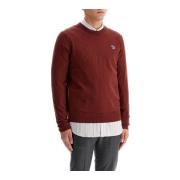 Zebra Logo Crew Neck Pullover Sweater PS By Paul Smith , Red , Heren