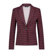 Artistieke Rode Blazer Enkel Breasted Zakken Lady Day , Red , Dames