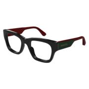 Vierkante optische bril in zwart Gucci , Brown , Unisex