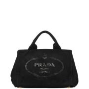 Pre-owned Canvas prada-bags Prada Vintage , Black , Dames