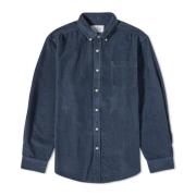 Marine Corduroy Shirt met Urea Knopen Portuguese Flannel , Blue , Here...