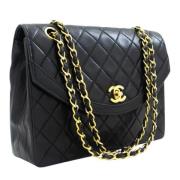 Pre-owned Leather chanel-bags Chanel Vintage , Black , Dames