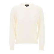 Zachte Katoenen Crewneck Pullover A.p.c. , White , Heren