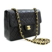 Pre-owned Leather chanel-bags Chanel Vintage , Black , Dames