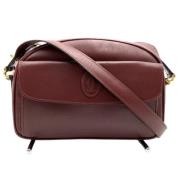 Pre-owned Leather shoulder-bags Cartier Vintage , Red , Dames