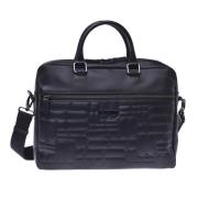 Professional bag in black quilted leather with monogram Baldinini , Bl...