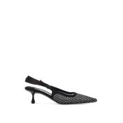 Kristal Mesh Slingback Decollete Hakken Jimmy Choo , Black , Dames