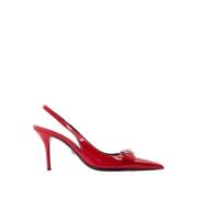 Rode Strik Pumps - Leer - Puntig Versace , Red , Dames