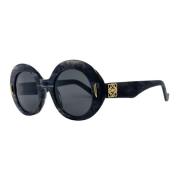 Vintage Ronde Zonnebril Zwart Marmer Loewe , Black , Dames