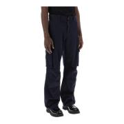 Cargo broek met logoplaquette Dolce & Gabbana , Blue , Heren