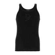 Zwart Katoenen Tanktop Dolce & Gabbana , Black , Heren