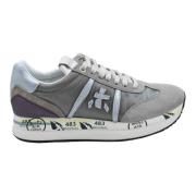 Grijze Suède en Stoffen Platte Schoenen Premiata , Gray , Dames