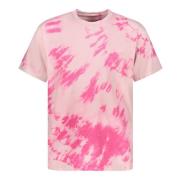 Tie Dye Katoenen T-shirt John Elliott , Pink , Heren