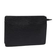 Pre-owned Leather clutches Louis Vuitton Vintage , Black , Dames