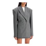 Zandloper Blazer met Pinstripe Andamane , Gray , Dames