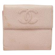 Pre-owned Leather wallets Chanel Vintage , Pink , Dames