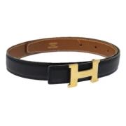 Pre-owned Leather belts Hermès Vintage , Black , Dames