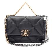 Pre-owned Leather chanel-bags Chanel Vintage , Black , Dames