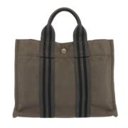 Pre-owned Canvas handbags Hermès Vintage , Gray , Dames