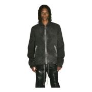 Gewatteerde Jas Met Rits Textuur Klassieke Kraag Rick Owens , Gray , H...