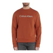 Rode Logo Print Sweater Calvin Klein , Brown , Heren