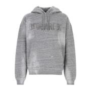 Comfortabele Grijze Katoenen Sweatshirt Dsquared2 , Gray , Heren