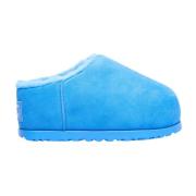 Suede Shearling Slides Flatform Sole UGG , Blue , Heren