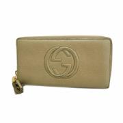 Pre-owned Leather wallets Gucci Vintage , Beige , Dames