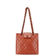 Pre-owned Leather chanel-bags Chanel Vintage , Orange , Dames