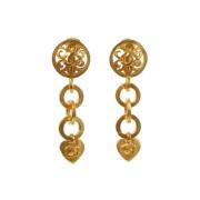 Pre-owned Fabric earrings Chanel Vintage , Yellow , Dames