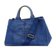 Pre-owned Canvas prada-bags Prada Vintage , Blue , Dames