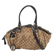 Pre-owned Leather gucci-bags Gucci Vintage , Beige , Dames