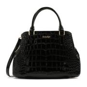 Elegante stijve handtas met handvatten Kazar , Black , Dames