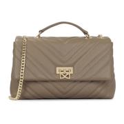 Leren gewatteerde kettinghandtas Kazar , Beige , Dames