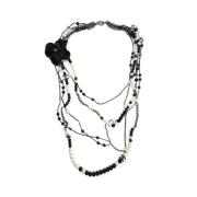 Pre-owned Fabric necklaces Chanel Vintage , Black , Dames