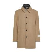 Beige Wollen Jas Aw24 Stijlvol Peuterey , Beige , Heren