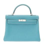 Pre-owned Leather handbags Hermès Vintage , Blue , Dames