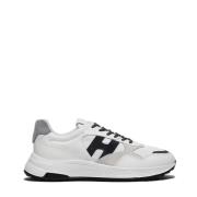 Witte Leren Sneakers met Suède Inzetstukken Hogan , White , Heren