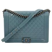 Pre-owned Leather chanel-bags Chanel Vintage , Blue , Dames