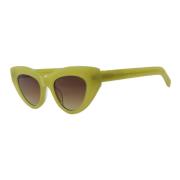 Handgemaakte Cat Eye Zonnebril Groen/Bruin Kaleos , Green , Dames