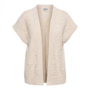 Ecru Jacquard Gebreid Vest &Co Woman , Beige , Dames