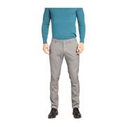 Slim Fit Grijze Chino Broek Micro Patroon Mason's , Gray , Heren