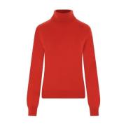 Rode Cashmere Trui Hoge Hals Geribbeld Comme des Garçons , Red , Dames