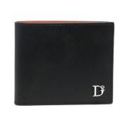 Zwarte Portemonnee met Logo Dsquared2 , Black , Heren