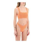 Gekreukte Stretch Xandra Bikini Set Hunza G , Orange , Dames