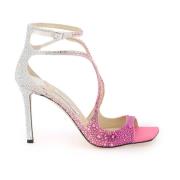 Kristalversierde Azia 95 Sandalen Jimmy Choo , Pink , Dames