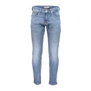 Slim Tapered Gewassen Jeans met Borduursel Tommy Hilfiger , Blue , Her...