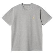 Chase T-Shirt Grijs Heather Goud Carhartt Wip , Gray , Heren