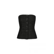 Twinnie Tweed Top Fabienne Chapot , Black , Dames