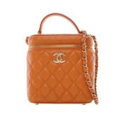 Pre-owned Leather chanel-bags Chanel Vintage , Orange , Dames